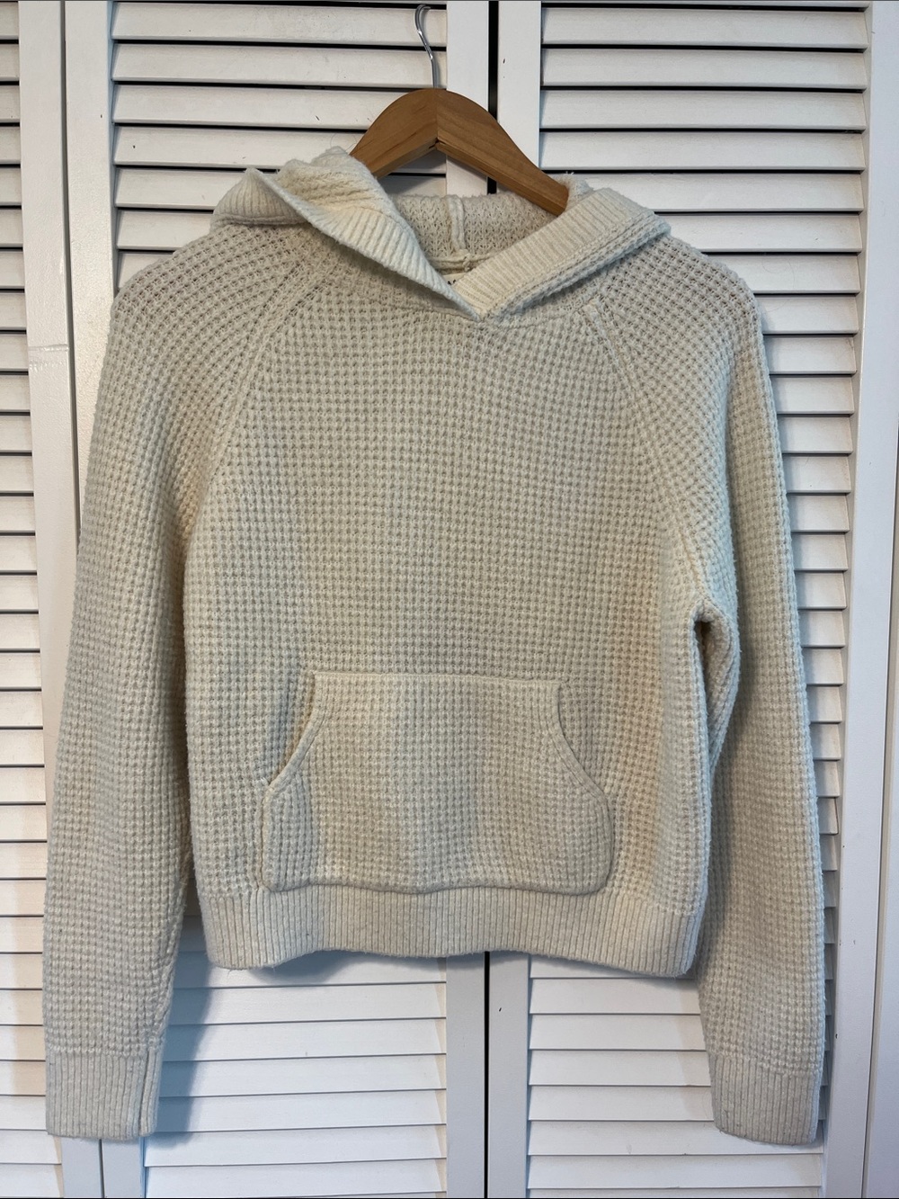 Aeropostale Cream Waffle Knit Hoodie